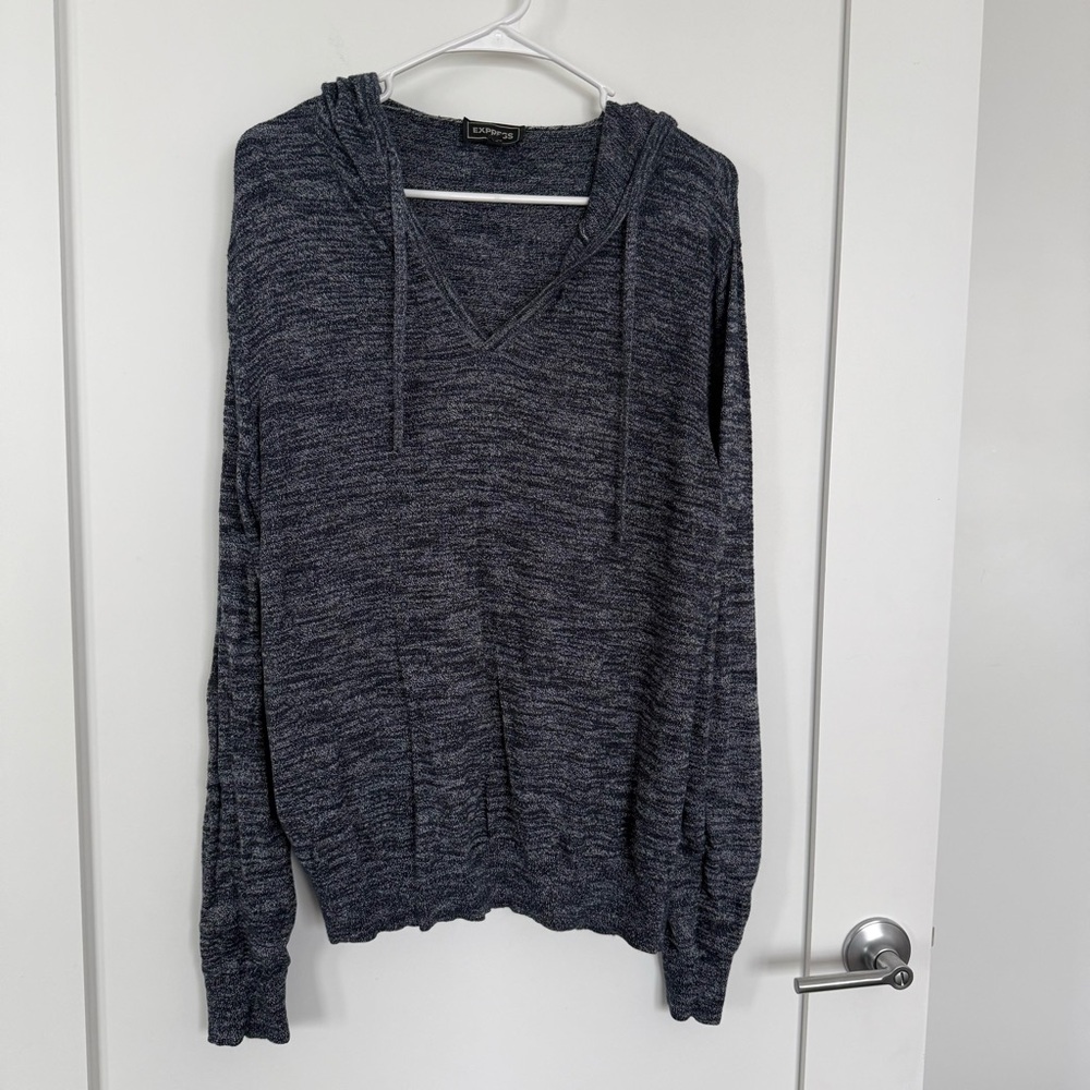 Express | Hooded V Neck Sweater
